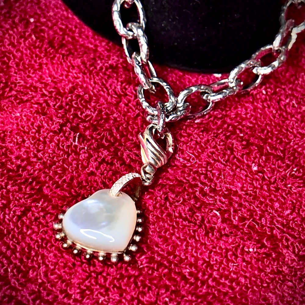 Judith Ripka Sterling Silver Removable Heart Charm w silver bracelet item#0103